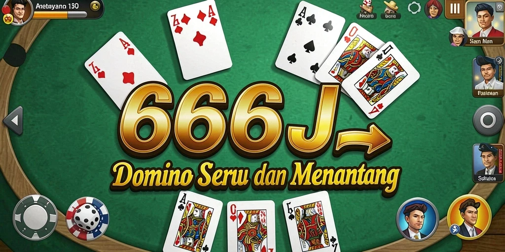Tampilan gameplay seru dari 666J yang menampilkan permainan Domino.
