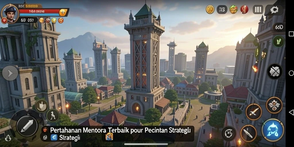Tampilan menarik dari gameplay Tower Defense yang seru.