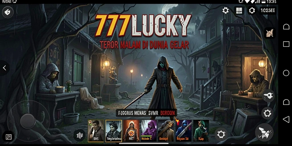 Screenshot gameplay <strong>777LUCKY</strong> menunjukkan momen menegangkan dalam suasana gelap.
