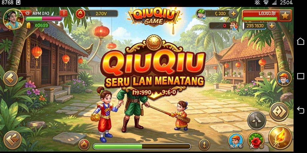Tampilan gameplay seru dalam permainan QiuQiu 8768.