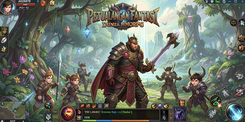 Screenshot AGEN878 yang menunjukkan aksi pertempuran mendebarkan dalam dunia MMORPG.