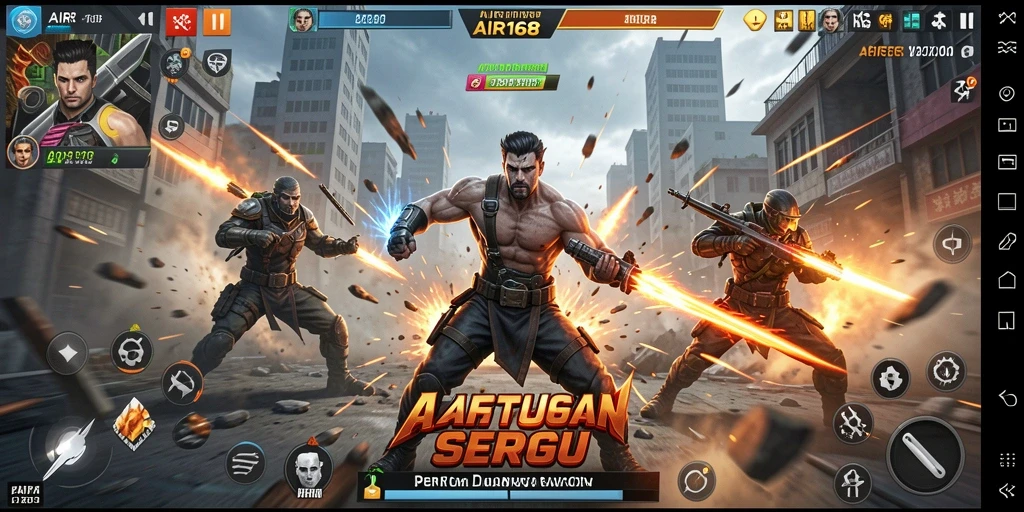 Gameplay intens dari AIR168 dengan pertarungan seru.