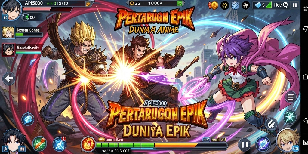 Tampilan gameplay seru di <strong>API5000</strong> dengan karakter anime favorit.