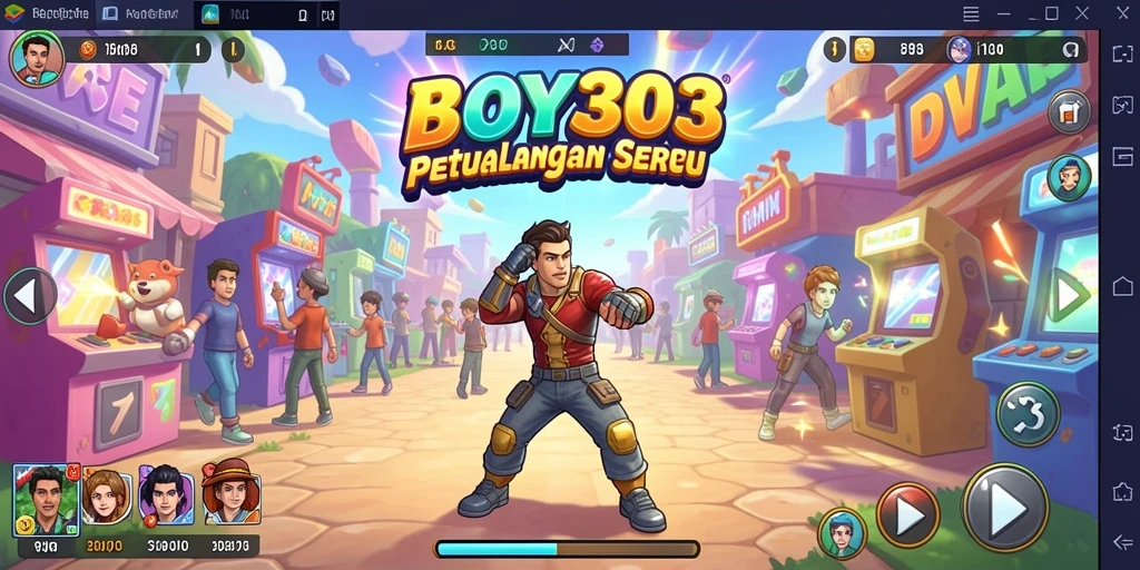 Tampilan gameplay BOY303 yang penuh warna dan seru.