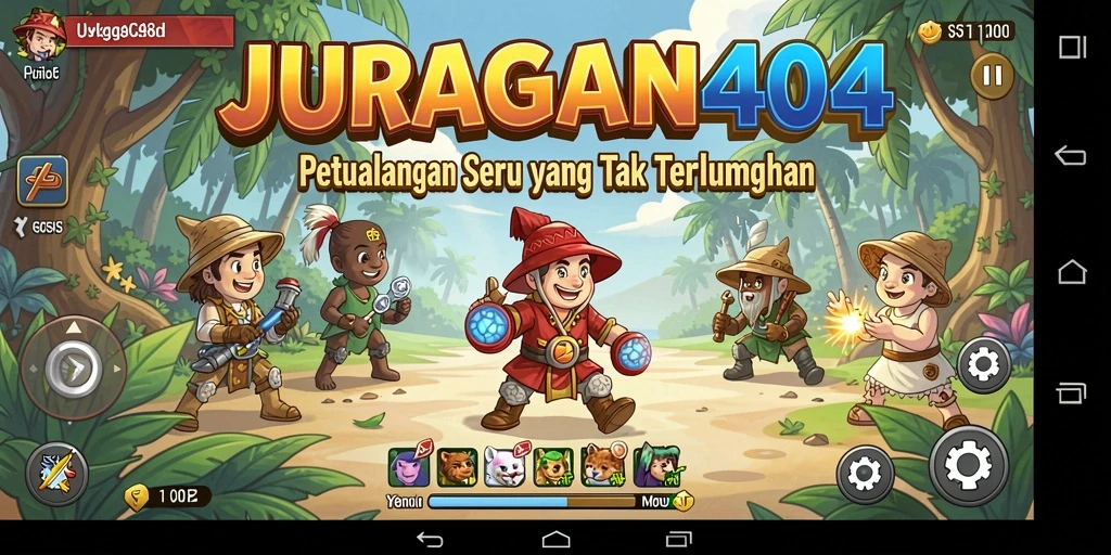 Screenshot gameplay JURAGAN404 menunjukkan aksi petualangan yang menegangkan.
