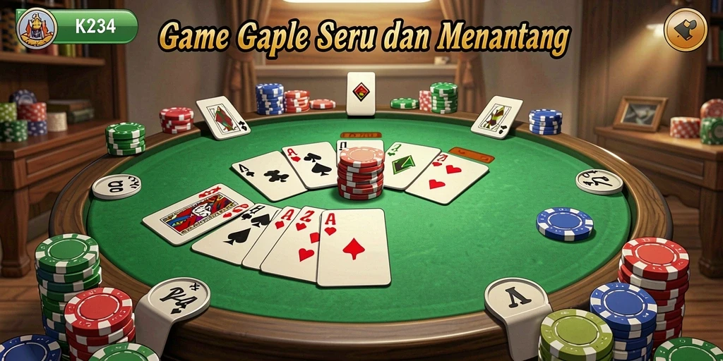 Tampilan gameplay Gaple di K234 yang menantang dan interaktif.