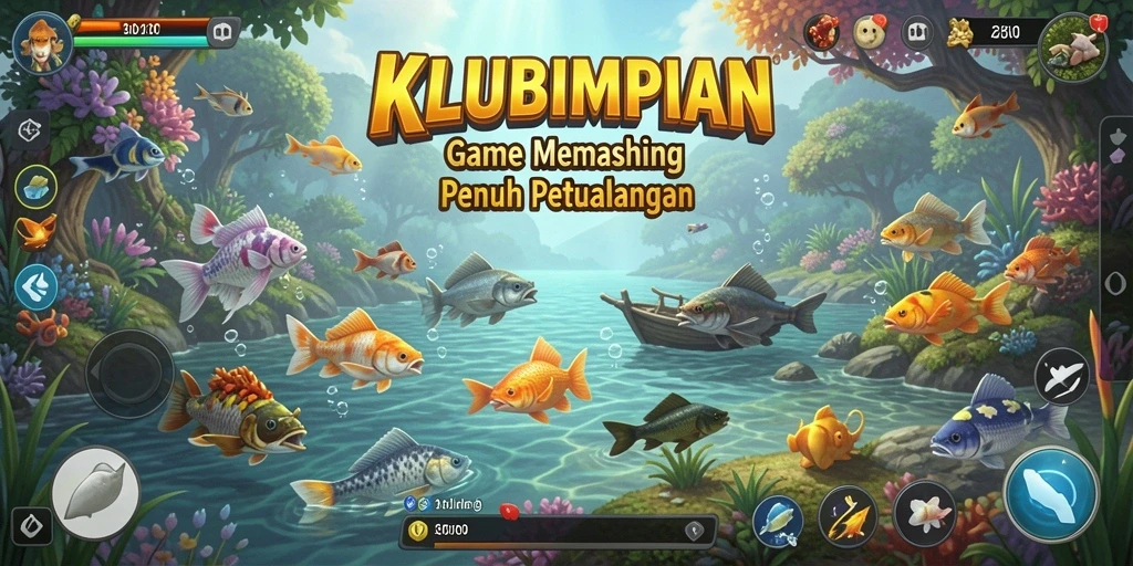 Screenshot gameplay KLUBIMPIAN dengan pemandangan laut yang indah.