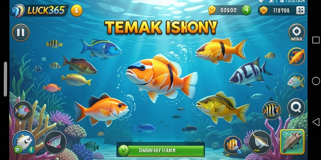 Tampilan gameplay LUCK365 dengan aksi menembak ikan yang seru.