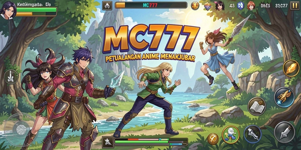 Screenshot gameplay dari MC777 menampilkan aksi seru di dunia Anime.