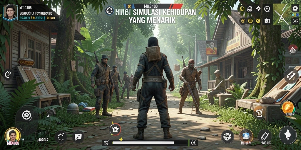 Tangkapan layar gameplay MDG188 memperlihatkan interaksi karakter yang menarik.