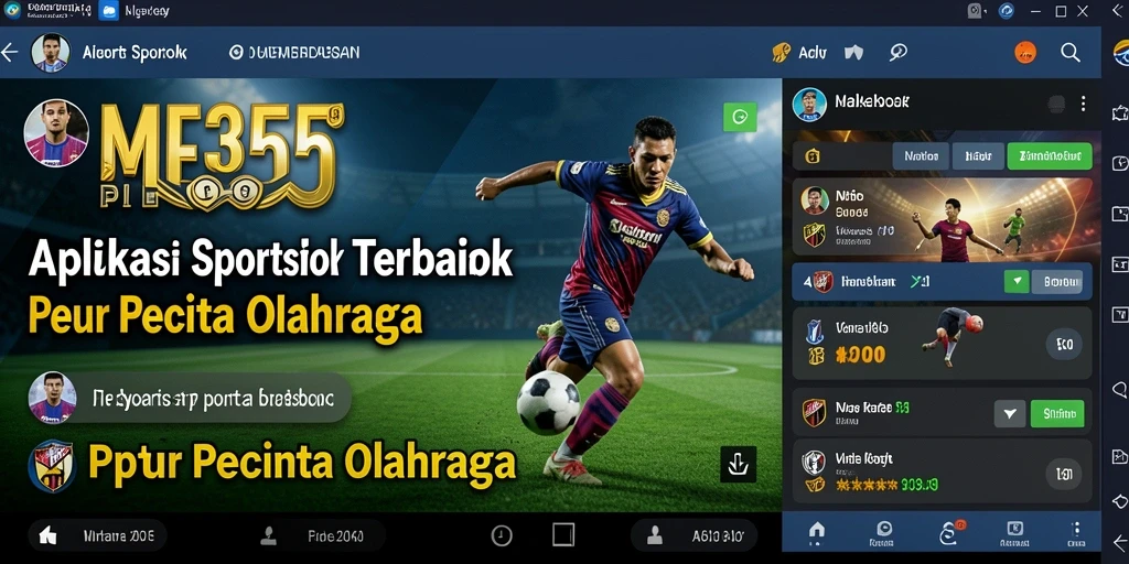 Tampilan screenshot dari aplikasi ME355 dengan berbagai pilihan taruhan olahraga.