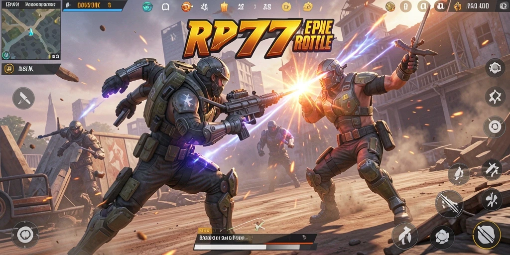 Gameplay seru dan mendebarkan dari RR777 dalam dunia Battle Royale.