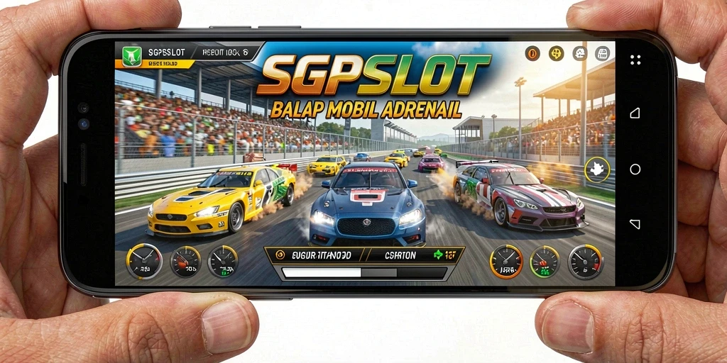Tampilan gameplay menegangkan balap mobil di SGPSLOT.