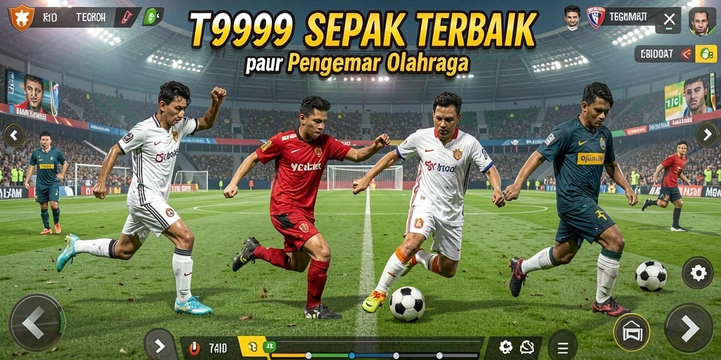 Gameplay T9999 yang mendebarkan dengan aksi sepak bola seru.