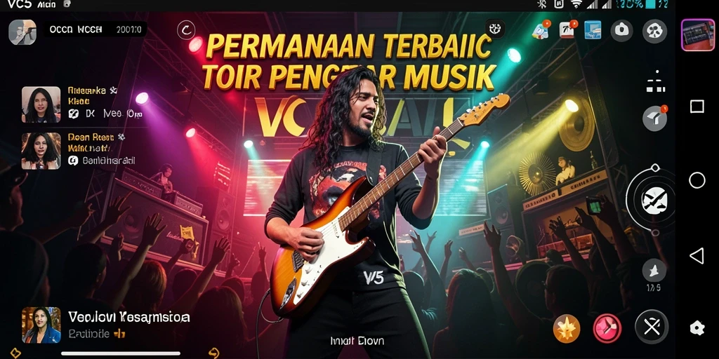 Screenshot VC5 menunjukkan aksi seru saat bermain musik di dalam aplikasi.