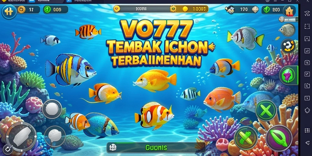 Screenshot gameplay VO777 dengan aksi menembak ikan yang seru.
