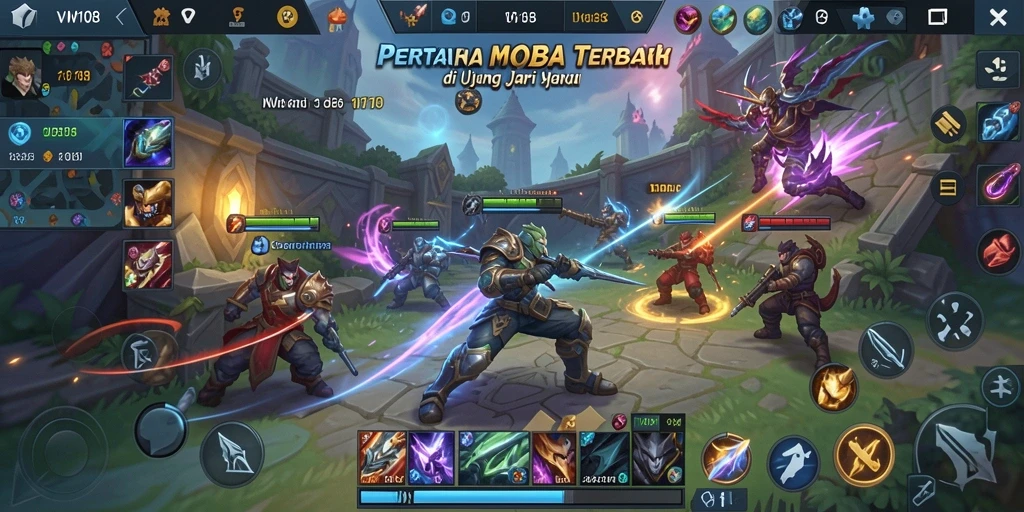 Tampilan gameplay menarik dari VW108 yang penuh aksi MOBA.