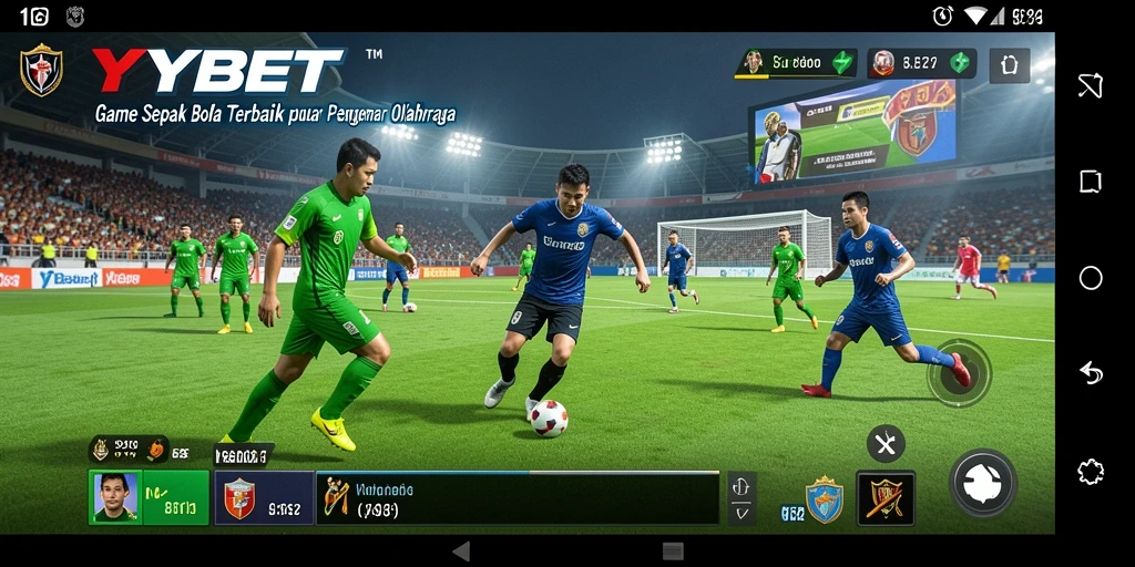 Tampilan gameplay YYBET dengan aksi sepak bola mendebarkan.
